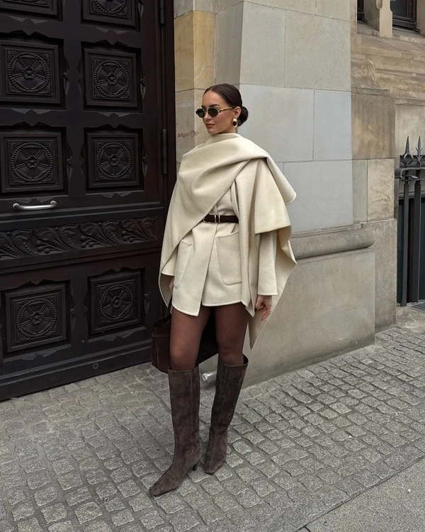 Draped Wool Coat