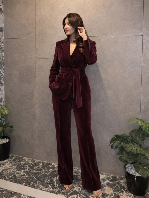 Burgundy Velvet Suit