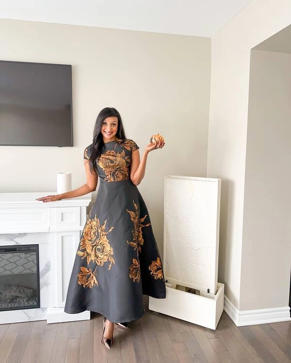 Gold Floral Gown