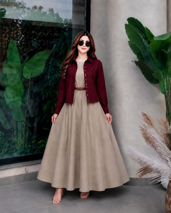 Belted Dress And Jacket