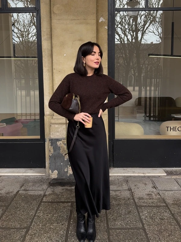 Satin Skirt And Sweater