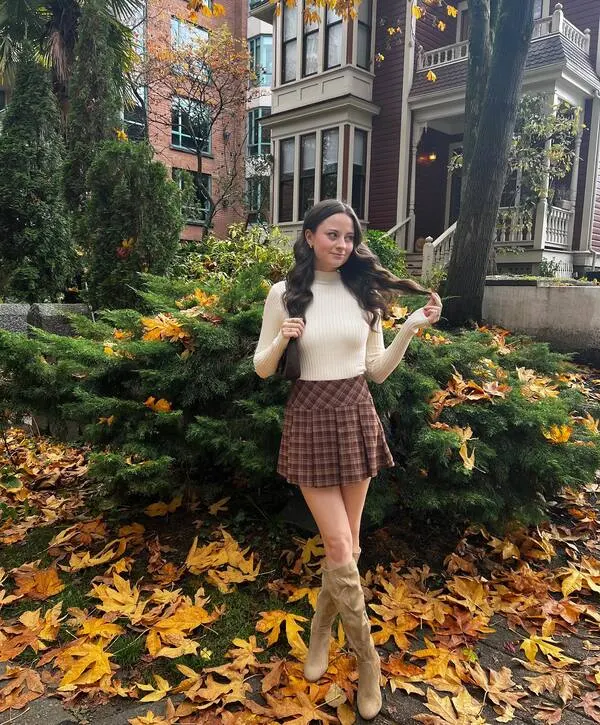 Pleated Plaid Mini Skirt
