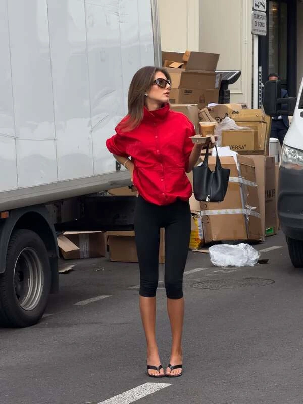 Red Snap Top Outfit