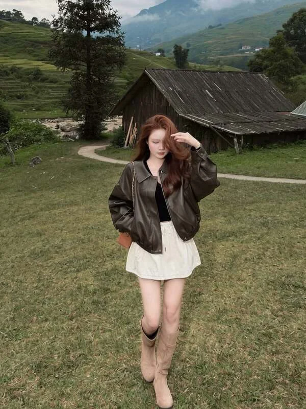Brown Leather Jacket Outfit