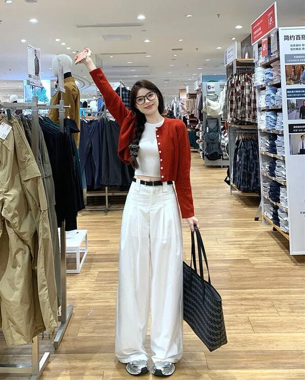 Red Cardigan Outfit