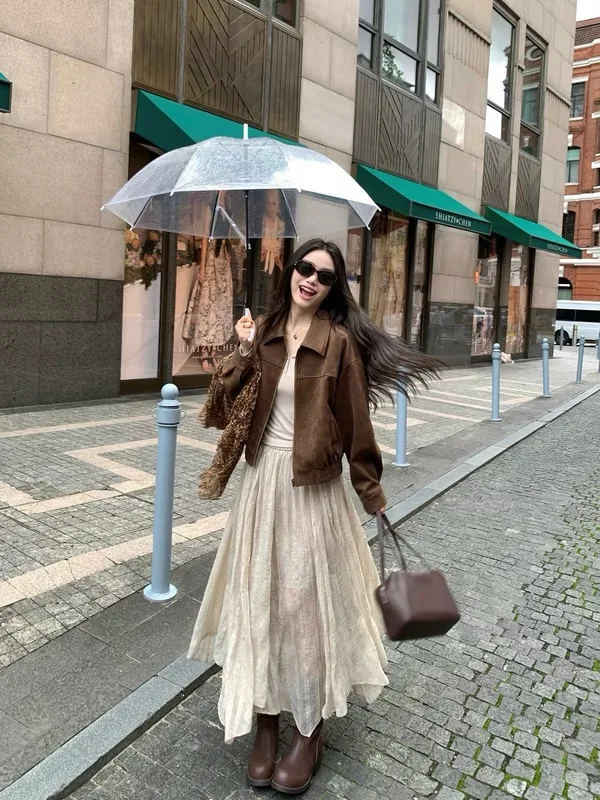 Brown Suede Jacket Outfit
