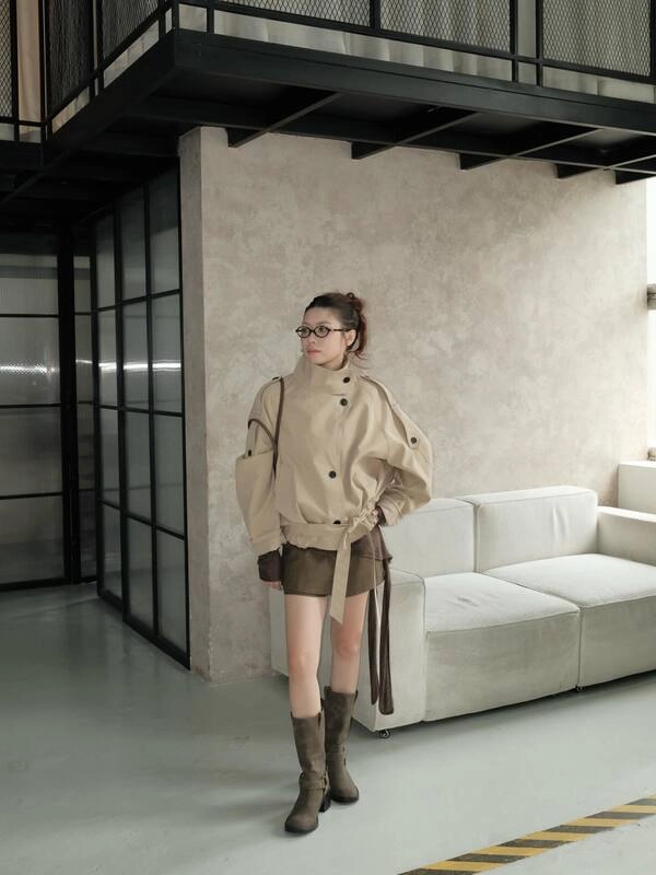 Tan Belted Jacket Outfit