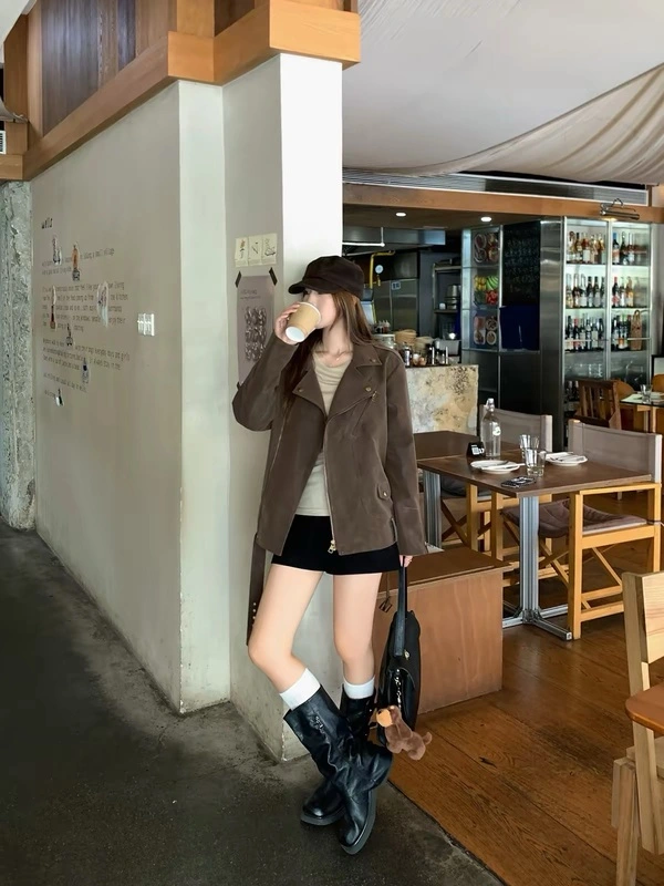 Brown Moto Jacket Outfit