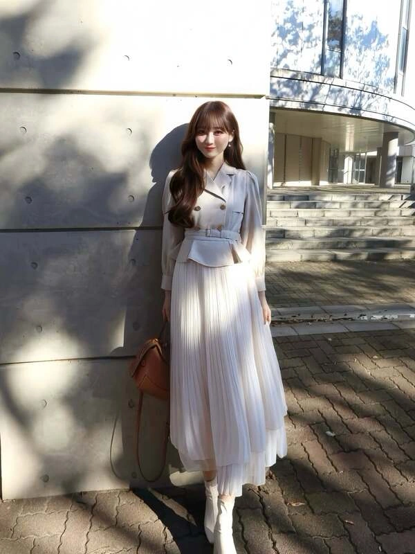 Pleated Maxi Skirt Outfit