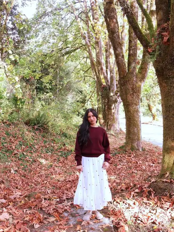 Burgundy Sweater Outfit
