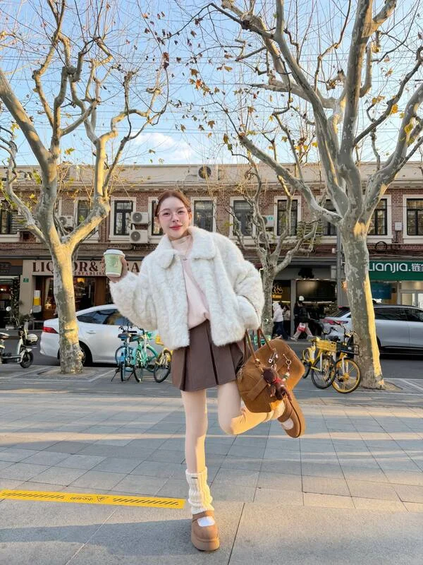 White Fur Coat Outfit